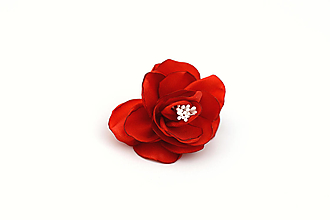 Brošne - Brošňa červená ruža - 13244519_