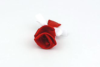 Svadobné pierka - Pierko červeno-biela ruža stredné - 13244750_