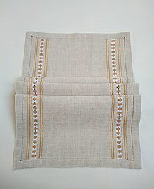 Úžitkový textil - Ručne vyšívaný obrus - behúň A11 hrachovinka obdĺžnik 100x40cm - 13245265_