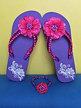 Ponožky, pančuchy, obuv - Plážová letná súprava - fialová IV - 13245087_