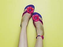 Ponožky, pančuchy, obuv - Plážová letná súprava - fialová IV - 13245088_