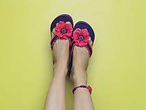 Ponožky, pančuchy, obuv - Plážová letná súprava - fialová IV - 13245089_