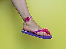 Ponožky, pančuchy, obuv - Plážová letná súprava - fialová IV - 13245090_