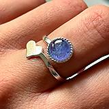 Prstene - Heart Tanzanite Ag925 Ring  / Strieborný prsteň s tanzanitom - 13247045_