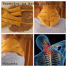 Úžitkový textil - Hrejivý NÁKRČNÍK na krčnú chrbticu z obilia TERMOFOR (Kvietok béžový) - 13249788_