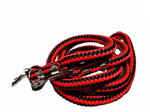 Pre zvieratá - Vodítko prepinacie červeno-čierne Ø18 mm, D: 2,3 m - 13250189_