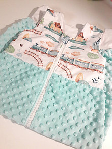 Detský textil - spací vak / minki  s nôžkami (90 vláčik) - 13249966_
