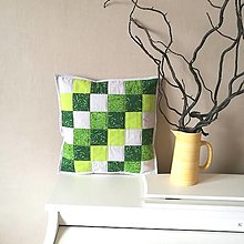 Detský textil - Vankúš - zelené schodíky stredom - 13247158_
