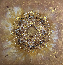 Obrazy - Posvätná mandala -kvet života70x70 - 13249166_