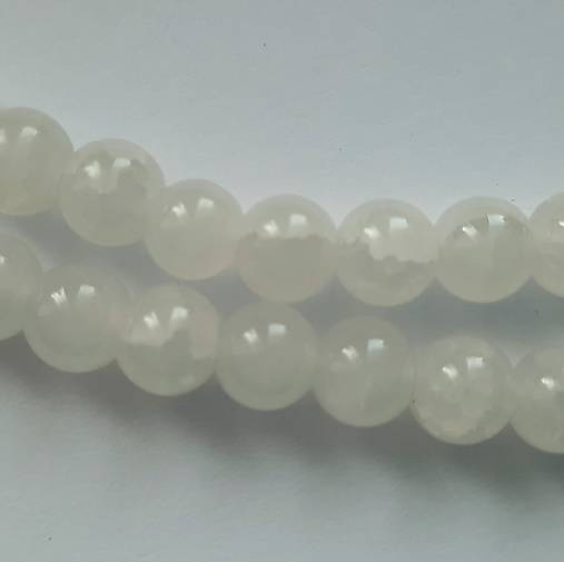 Sklenené korálky Candy Jade Beads™-8mm-10ks (krakl mliečna)