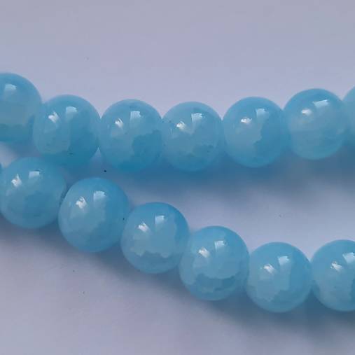 Sklenené korálky Candy Jade Beads™-8mm-10ks (krakl sv.modrá)