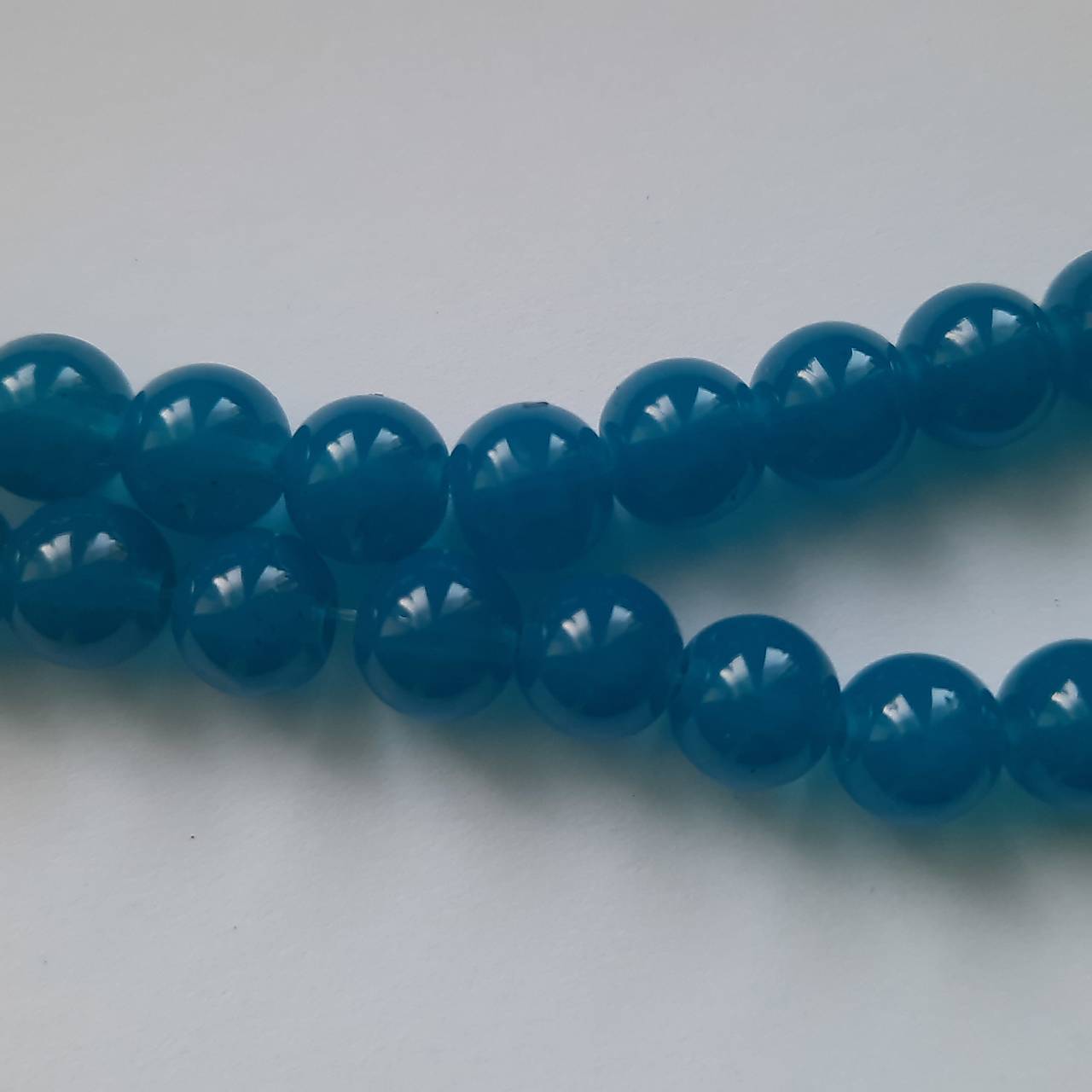 Sklenené korálky Candy Jade Beads™-8mm-10ks (azúrová)