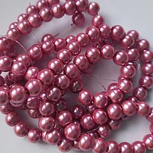 Korálky - Voskované perly 6mm-návlek 80cm (ružová) - 13254699_