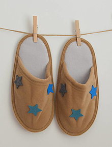 Ponožky, pančuchy, obuv - Papučky- Hviezdy - 13252606_