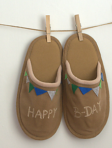 Ponožky, pančuchy, obuv - Papuče- Happy Birthday - 13253348_