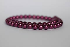 Náhrdelníky - Tmavo ružový perleťový náhrdelník - 13252758_
