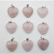 Minerály - Prívesok minerál srdce 16 x 16 mm, 1 ks (ruženín) - 13251065_