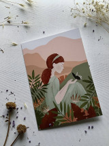 Papiernictvo - Pohľadnica “Dievča s motýľom” - 13251682_