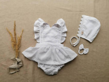 Detské oblečenie - Madeirové šaty s volánmi a mašľou - 13253343_