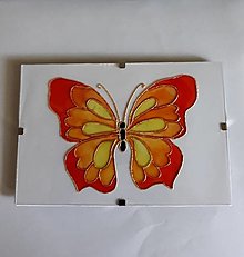 Dekorácie - Motýľ maľovaný na skle 2 - 13256127_