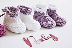 Detské topánky - Bavlnené papučky so šnúrkami pre bábätko - 13261715_