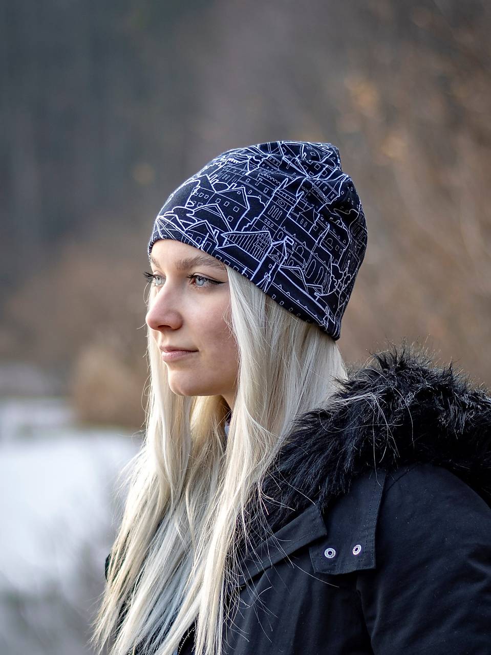 Milujeme Slovensko (čierne) čiapka, nákrčník alebo set