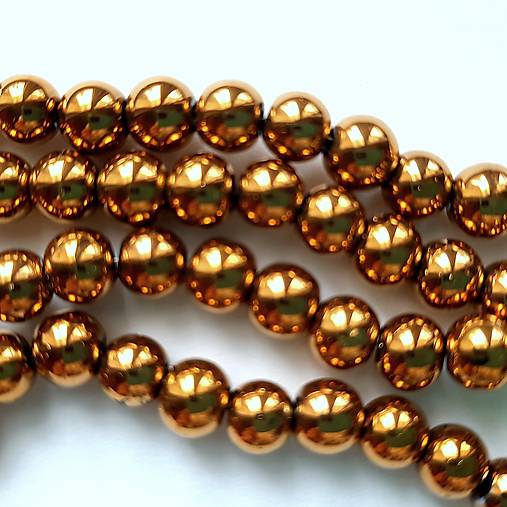 Sklenené korálky Bubble Beads AB™  (6mm-zlatá-1ks)