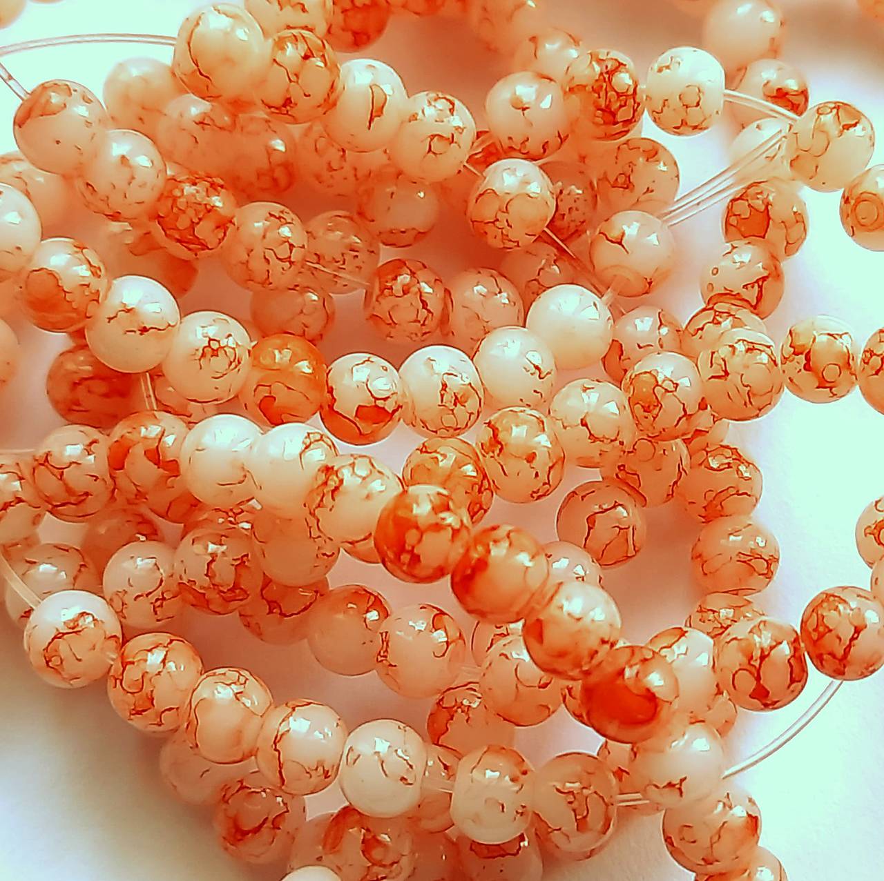 Candy Jade Beads™-4mm-30ks (krakl oranžová)
