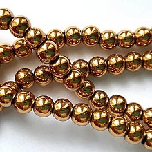Korálky - Sklenené korálky Bubble Beads AB™  (4mm-zlatá-1ks) - 13266284_