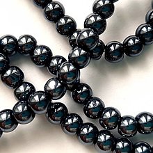 Korálky - Sklenené korálky Bubble Beads AB™  (4mm-čierna hematit-1ks) - 13266333_