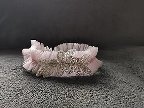 Spodná bielizeň - Ružový svadobný podväzok - 13265864_