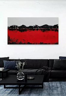 Obrazy - Červeno černý obraz, abstrakce - 13266119_