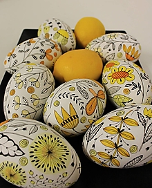 Dekorácie - Husacie vajíčka / lúčne kvety /farba na želanie - 13265659_