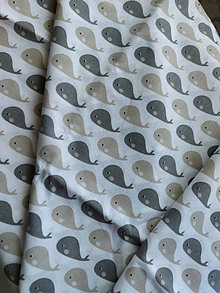 Detský textil - Limitovaná verzia - veľrybky na 1 stranu podložky - 13268223_