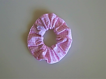 Ozdoby do vlasov - Scrunchies gumička káro ružová - 13270275_