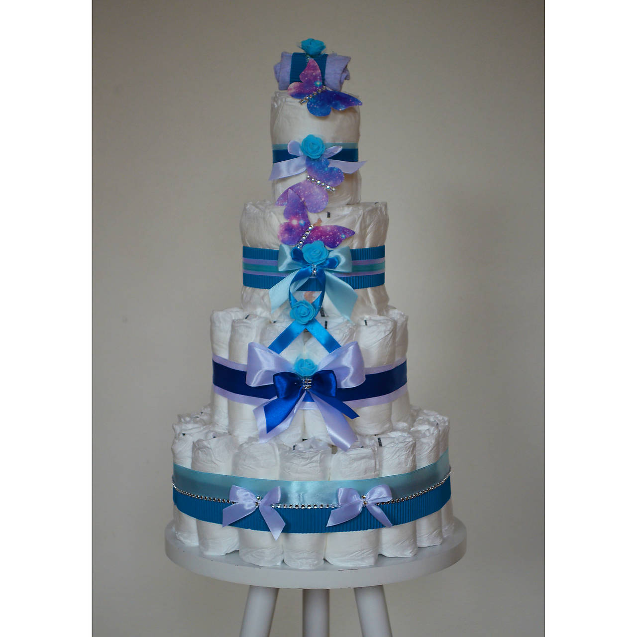 Plienková torta - modrá (Veľkosť plienok č.6 (nad 15kg))