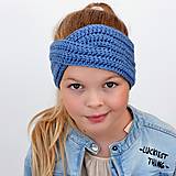 Detské čiapky - KRÍŽENÁ* merino extra čelenka (42 farieb) - 13270130_