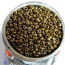 Korálky - Rokajl okrúhly 2mm metalický (bronzový) - 13270575_