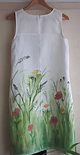 Šaty - Malované lněné šaty Na louce - 13270236_