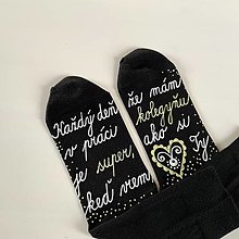 Ponožky, pančuchy, obuv - Maľované ponožky pre super KOLEGYŇU (čierne 2) - 13270845_