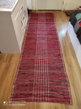 Úžitkový textil - Ručne tkaný koberec, 70 x 400, mix bordó - 13271593_
