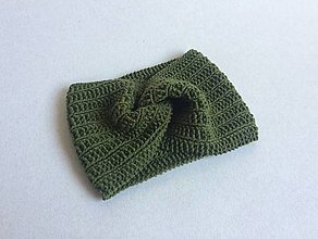 Čiapky, čelenky, klobúky - Vzorované turbanové čelenky / viac farieb (Zelená vojenská) - 13274104_