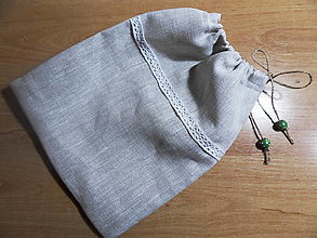 Úžitkový textil - Ľanové vrecúško na sušené bylinky/voňavý čajík - 13275918_