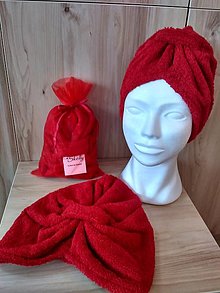 Iné doplnky - Kozmetický turban na vlasy - červený - 13274007_