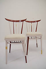 Nábytok - Pár vínovočervených čalúnených stoličiek s bielymi prvkami - 13272355_