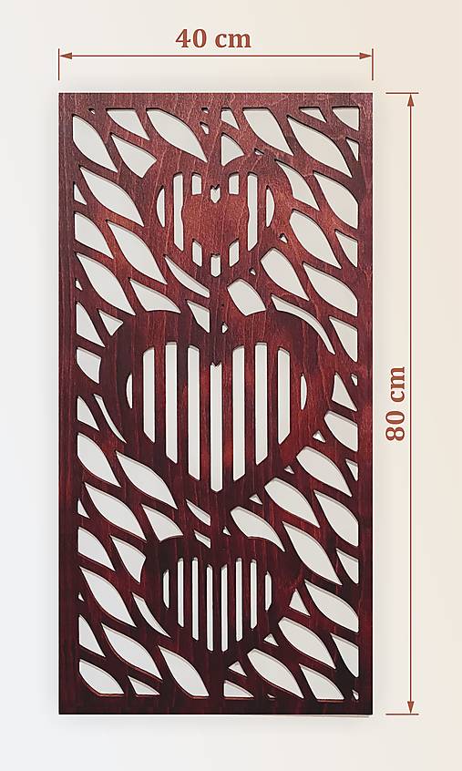 Panel SRDCIA V SIETI - 40 x 80 cm (odtieň mahagón)