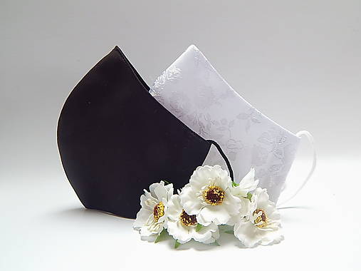 Rúška - Svadobné rúška - set pre nevestu i ženícha (biela) - 13272058_