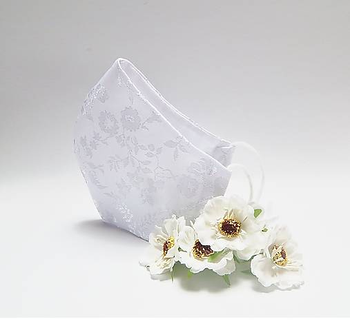 Rúška - Biele svadobné rúško - 13272589_