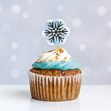 Dekorácie - Zápichovátko na cupcake - na zimu (snehová vločka) - 13272619_