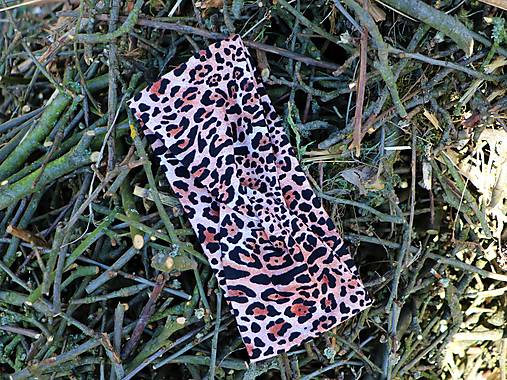 Prekrížená úpletová čelenka leopard